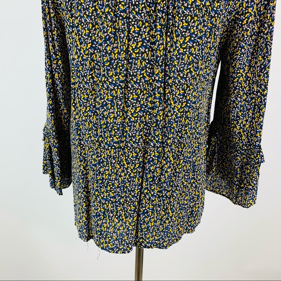 Anthropologie Maeve Printed Ruffle Sleeve Top Sz M - Picture 9 of 11